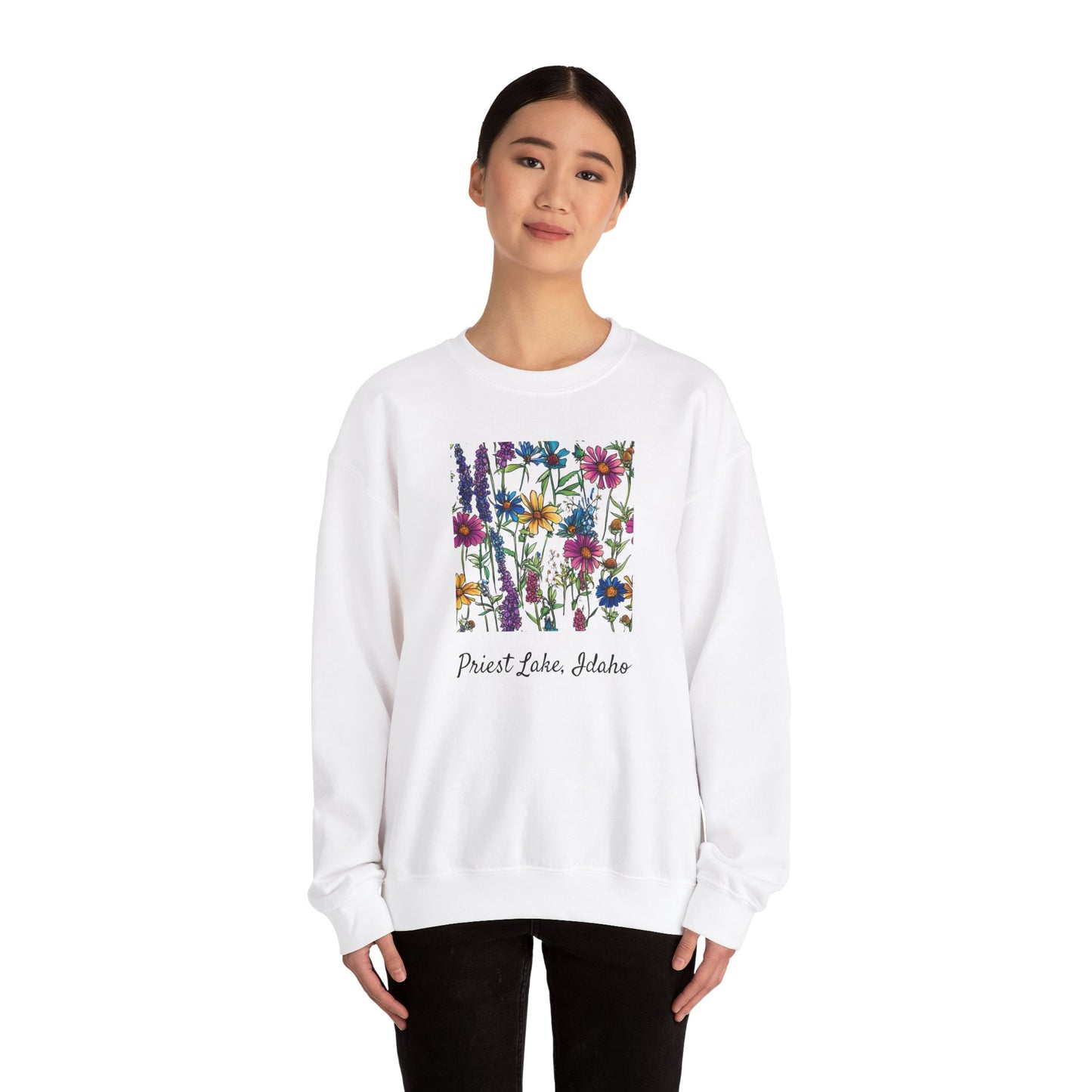 Priest Lake Wildflower Lake Ultra Cotton Crewneck Sweatshirt