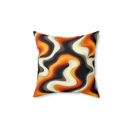 Brown Swirlino Polyester Pillow 3