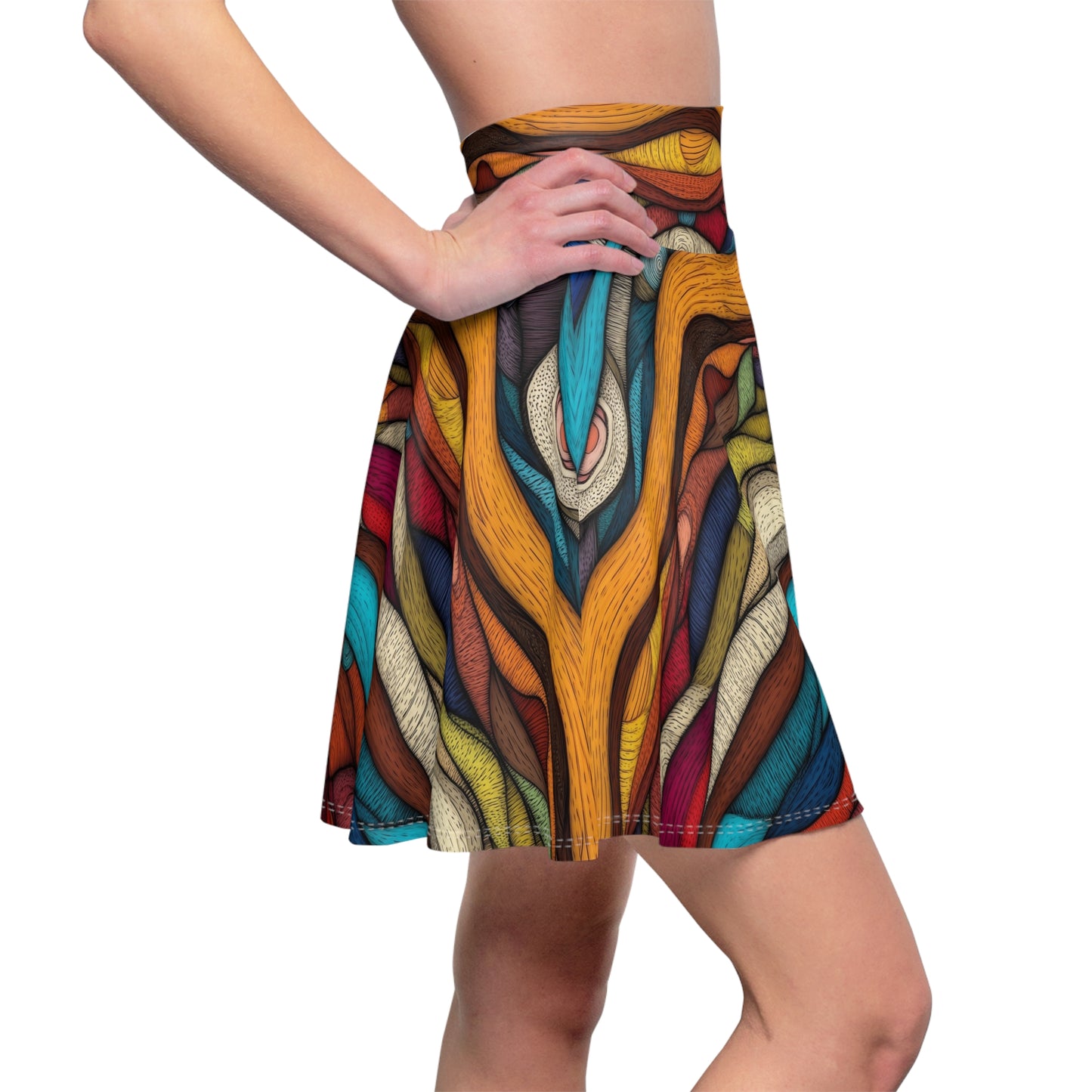 Undulating Spectrum Skater Skirt