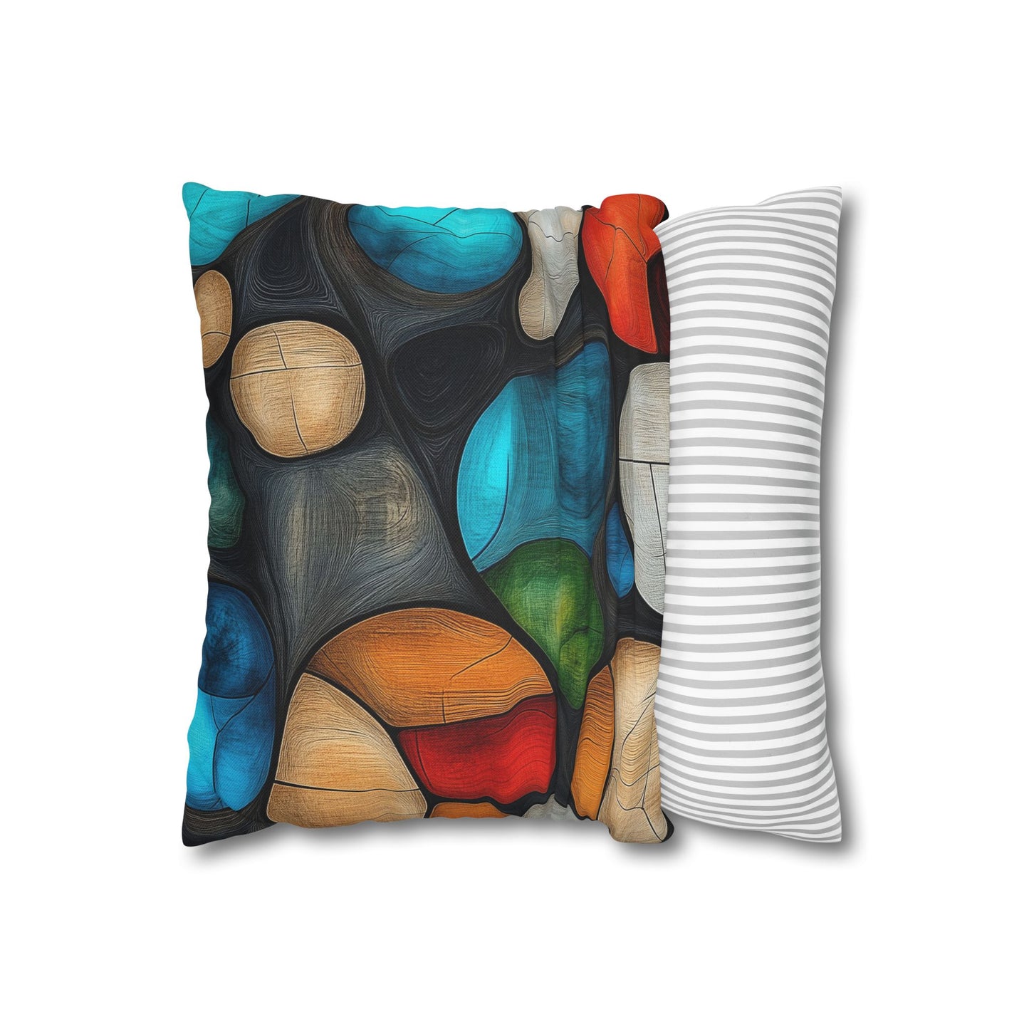 River Rocks - Square Polyester Pillowcase