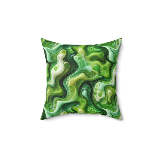 Green Swirlino Polyester Pillow  5