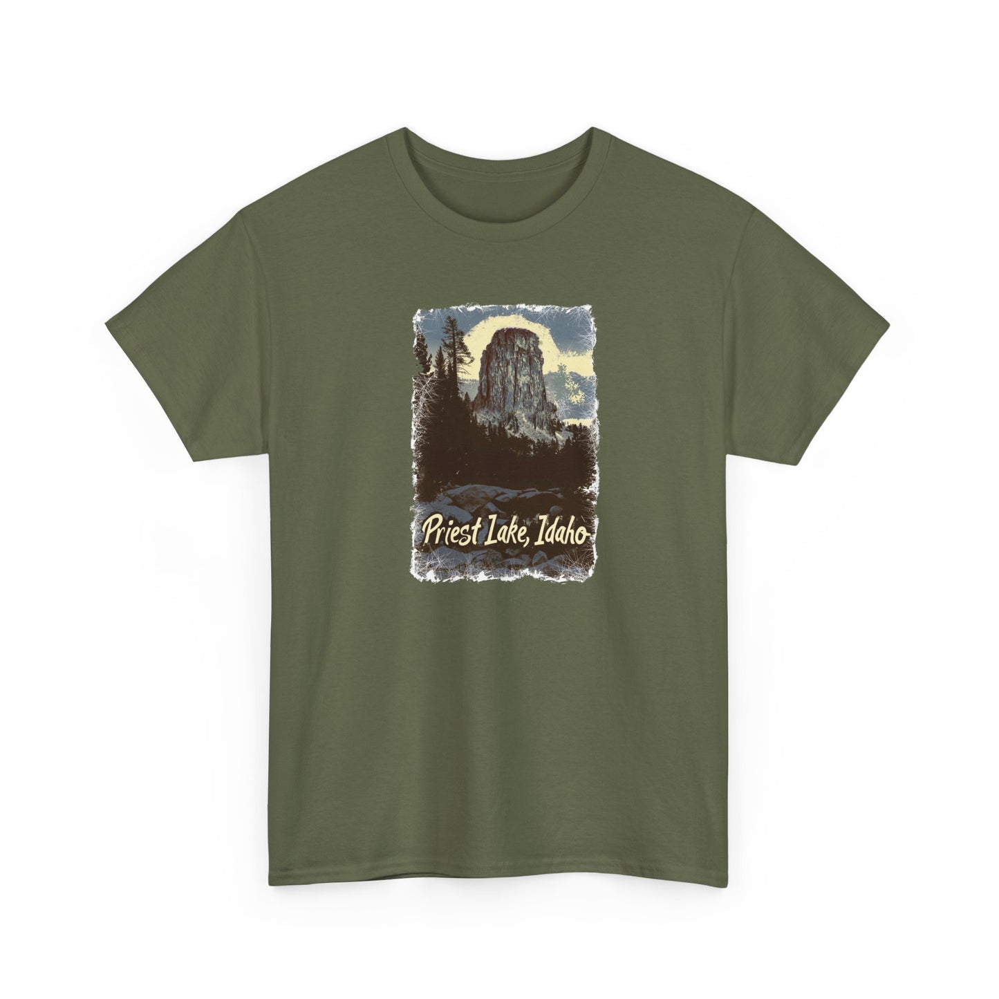 Priest Lake, Idaho Chimney Rock Unisex Softstyle T-Shirt