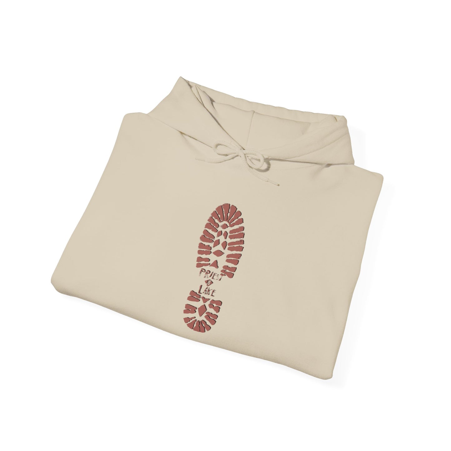 Priest Lake Classic Boot Print from the 1990’s - Heavy Blend Hooded Sweatshirt