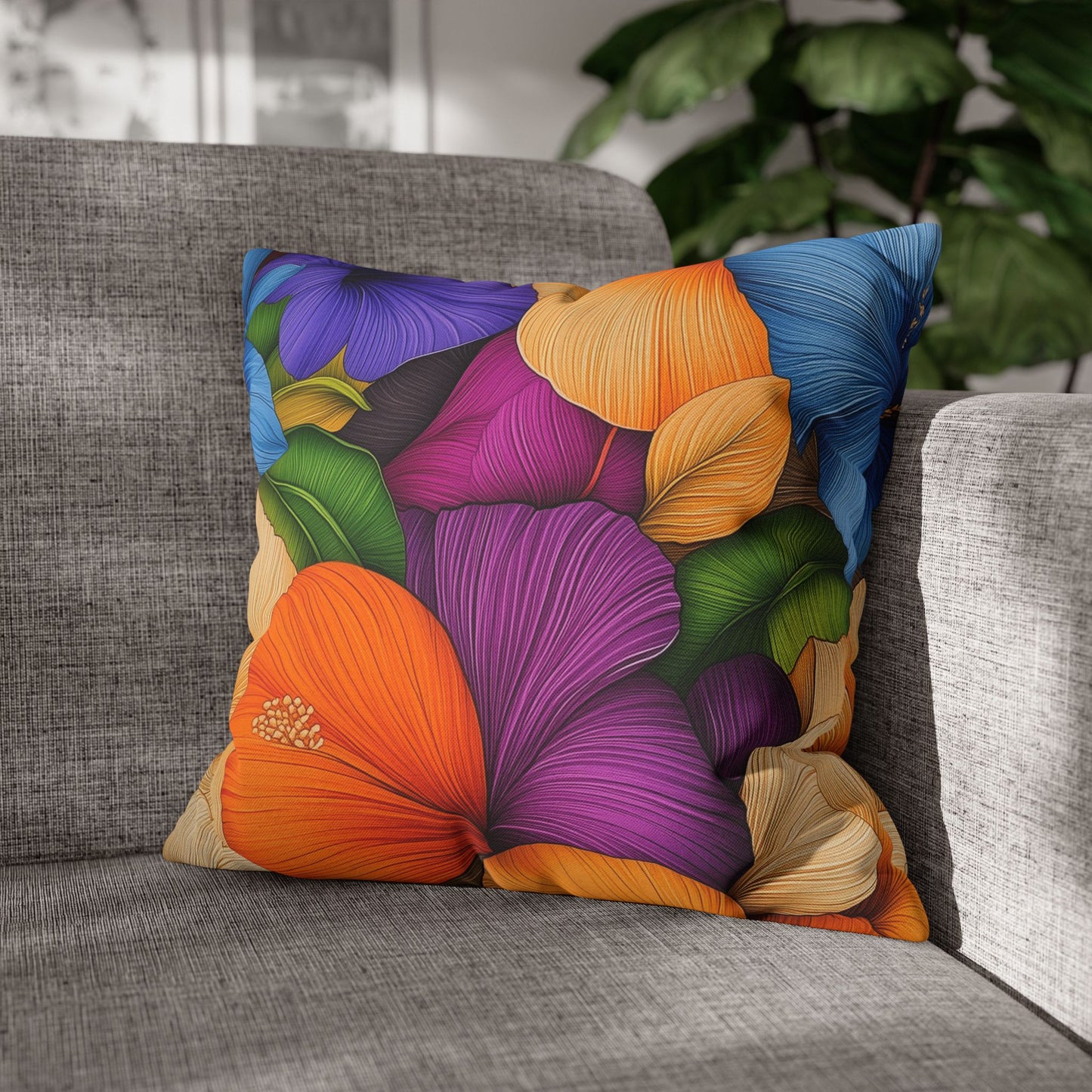 Petal Paradise- Square Polyester Pillowcase