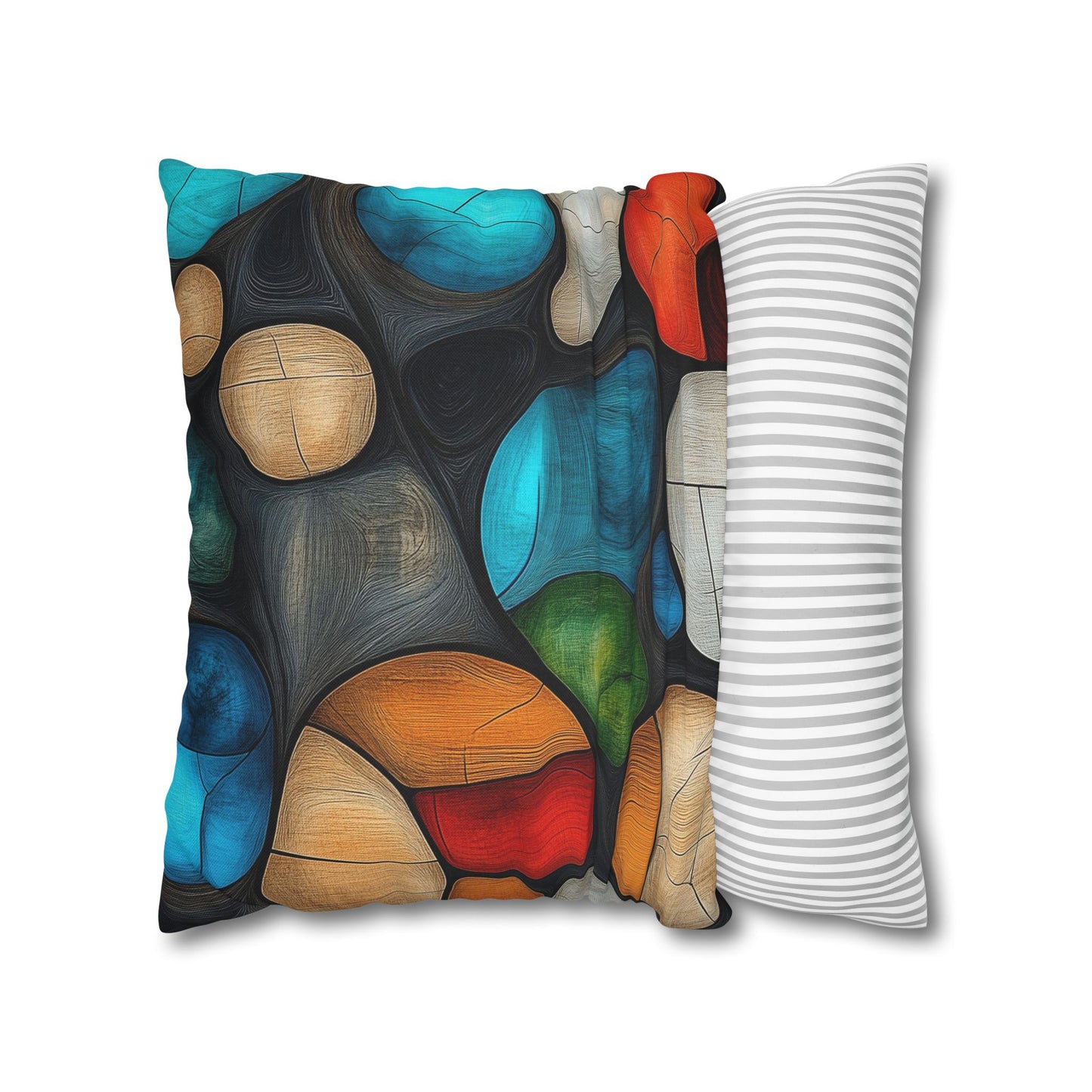 River Rocks - Square Polyester Pillowcase