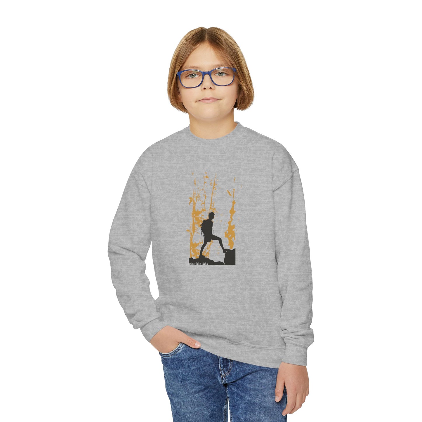 Priest Lake Hiker Youth Crewneck Sweatshirt