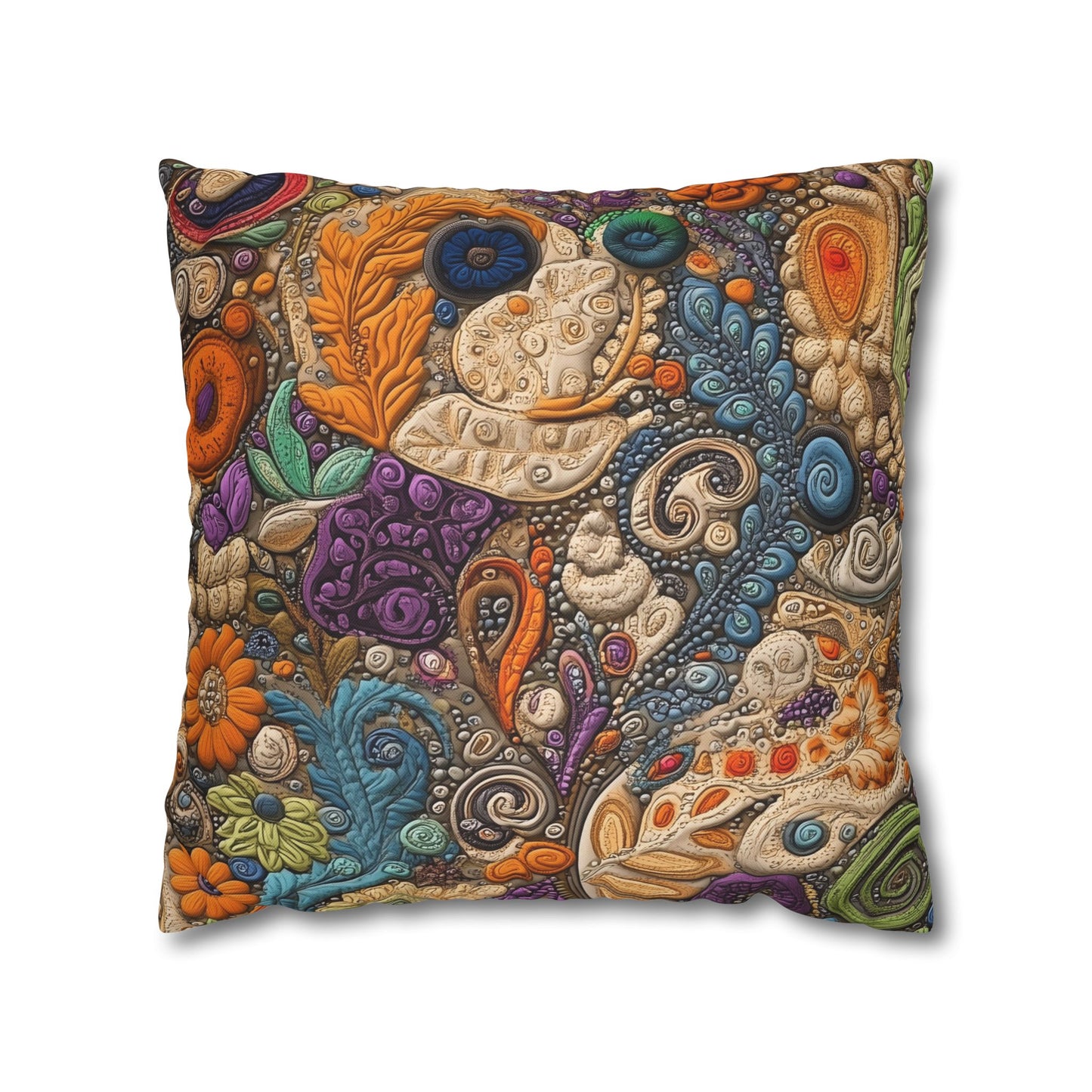 Kaleidoscope Garden- Square Polyester Pillowcase