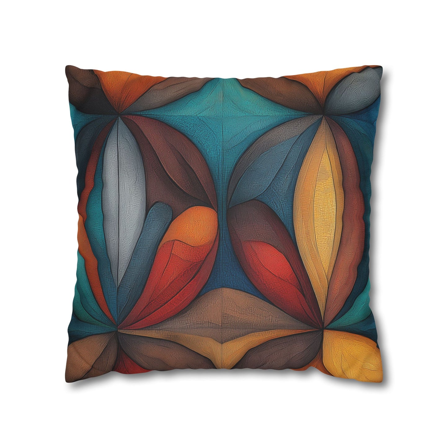 Kaleidoscopic Petals - Square Polyester Pillowcase