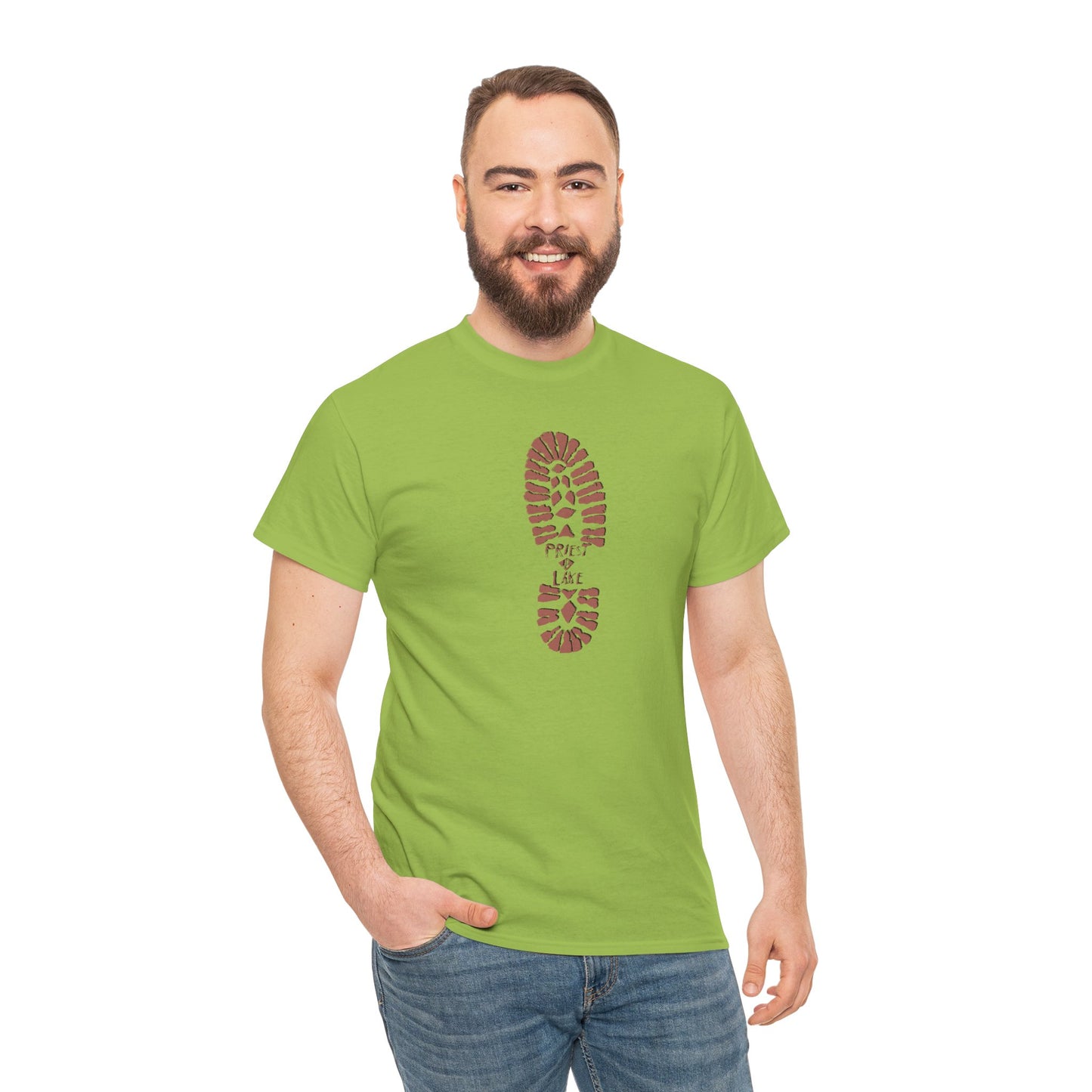 Classic 1990’s Priest Lake Boot Print Unisex Heavy Cotton Tee