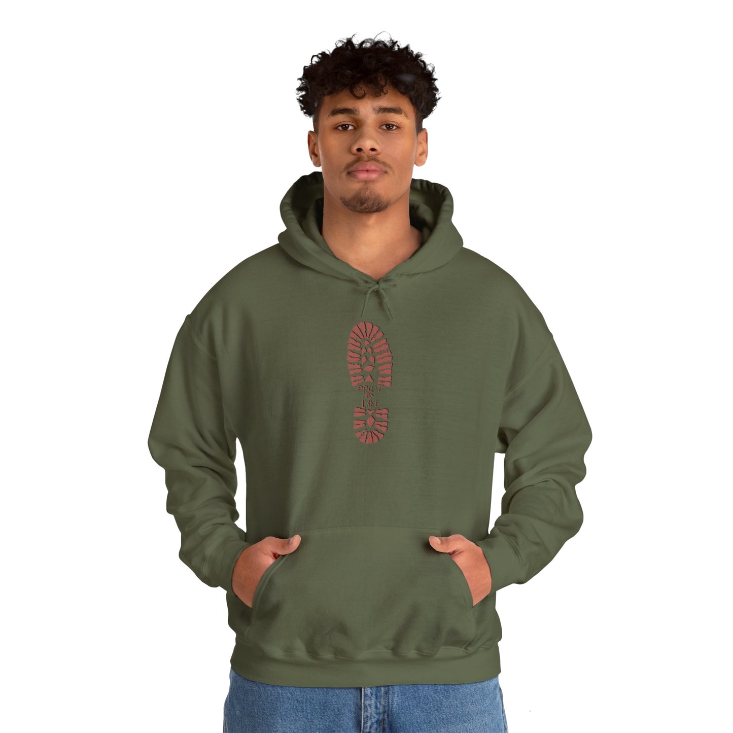 Priest Lake Classic Boot Print from the 1990’s - Heavy Blend Hooded Sweatshirt