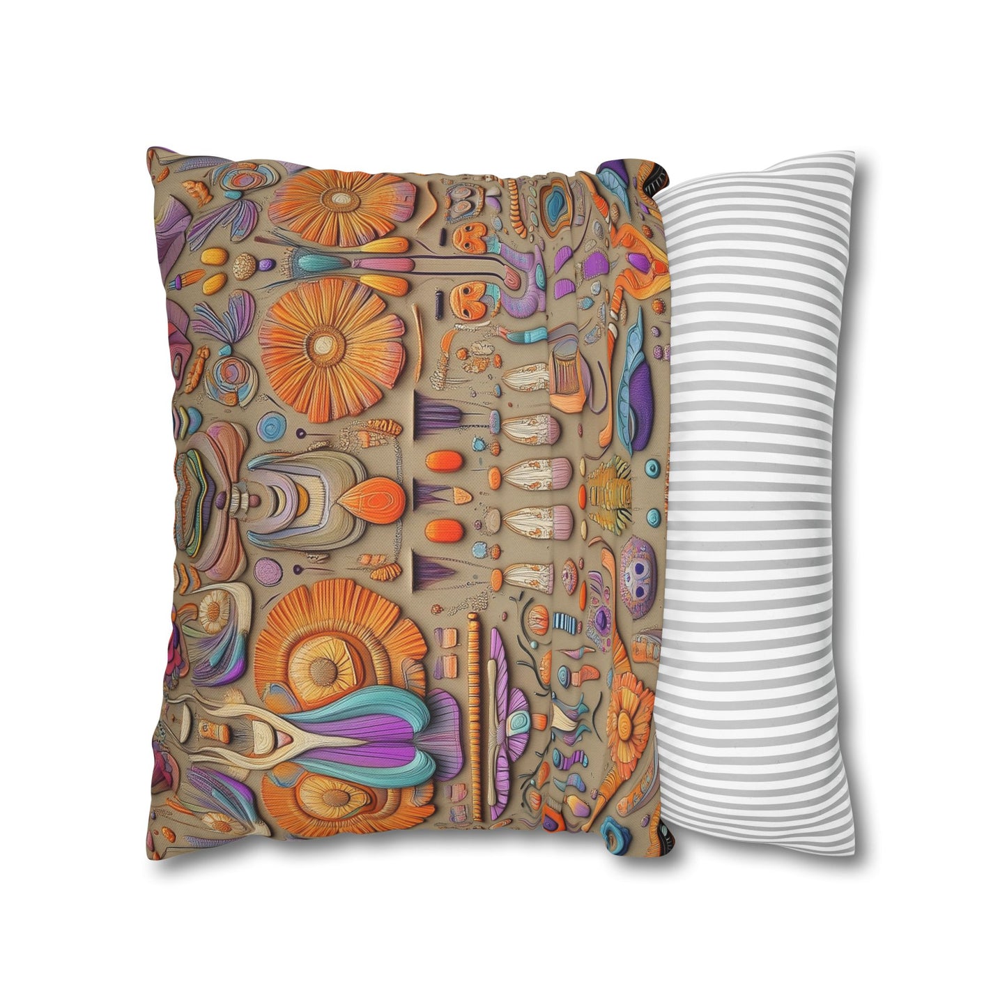 Kaleidoscopic Reverie- Square Polyester Pillowcase