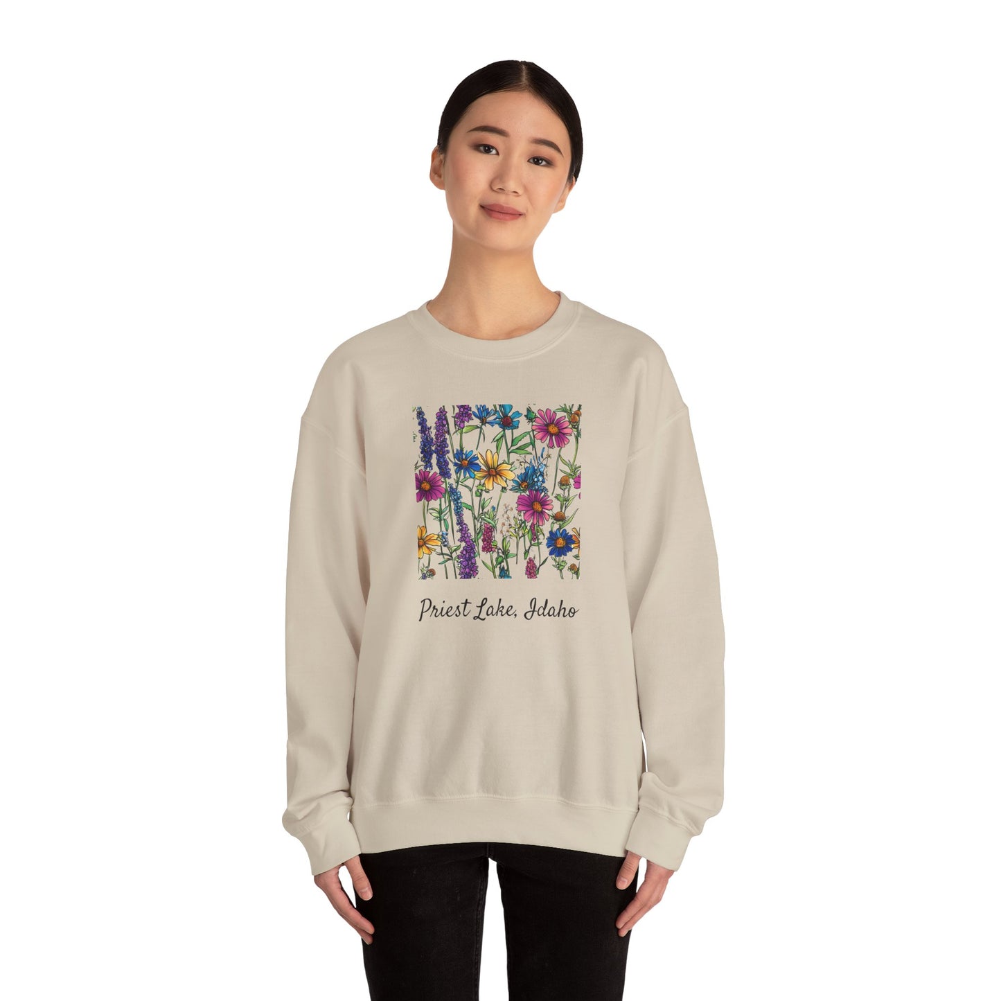 Priest Lake Wildflower Lake Ultra Cotton Crewneck Sweatshirt