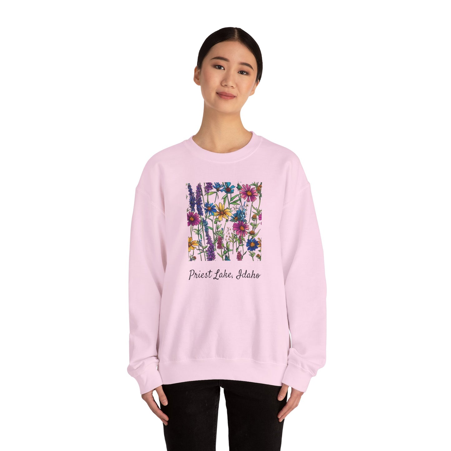 Priest Lake Wildflower Lake Ultra Cotton Crewneck Sweatshirt