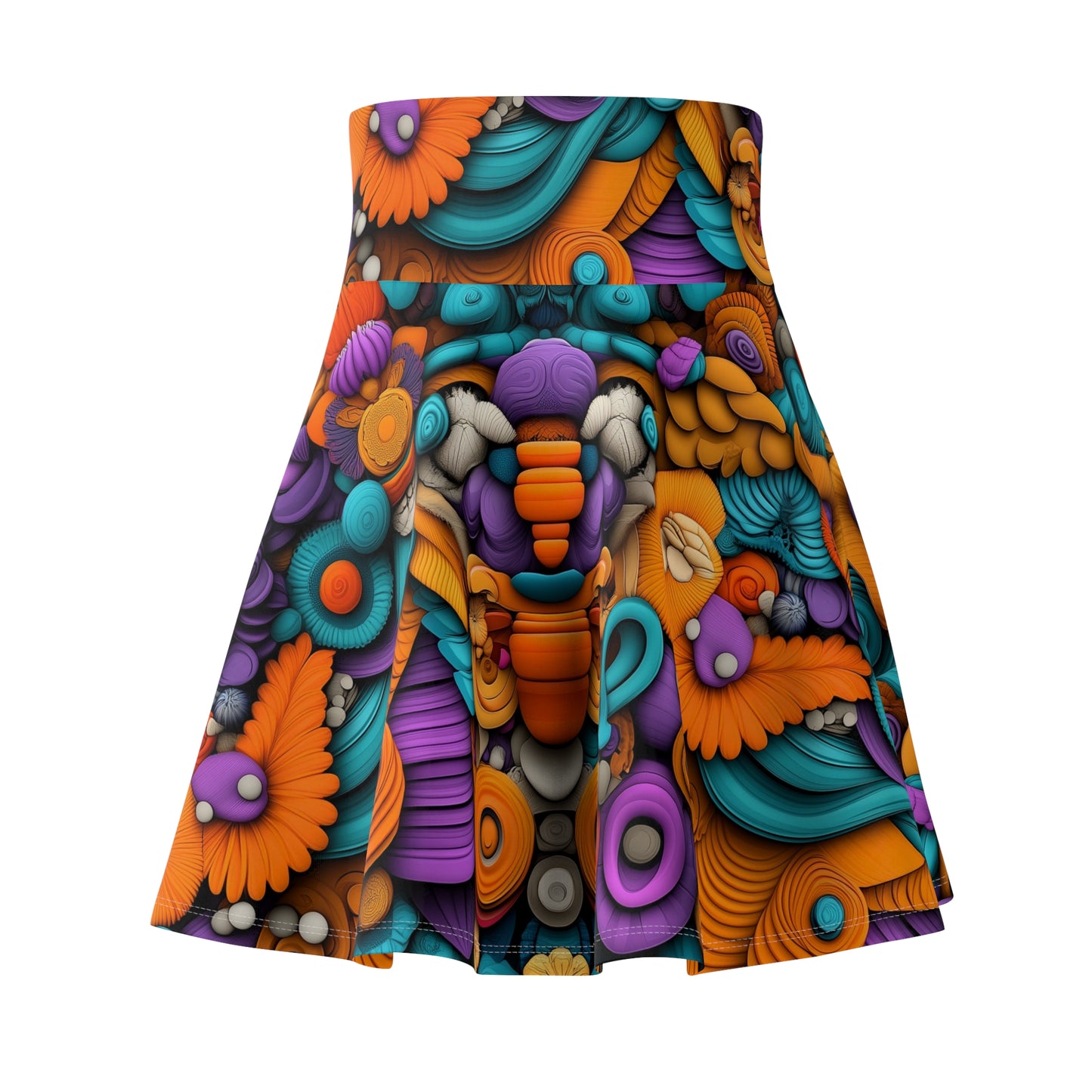 Kaleidoscopic Visage - Skater Skirt