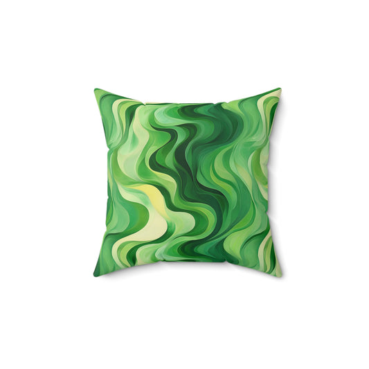 Green Swirlino Polyester Pillow  2