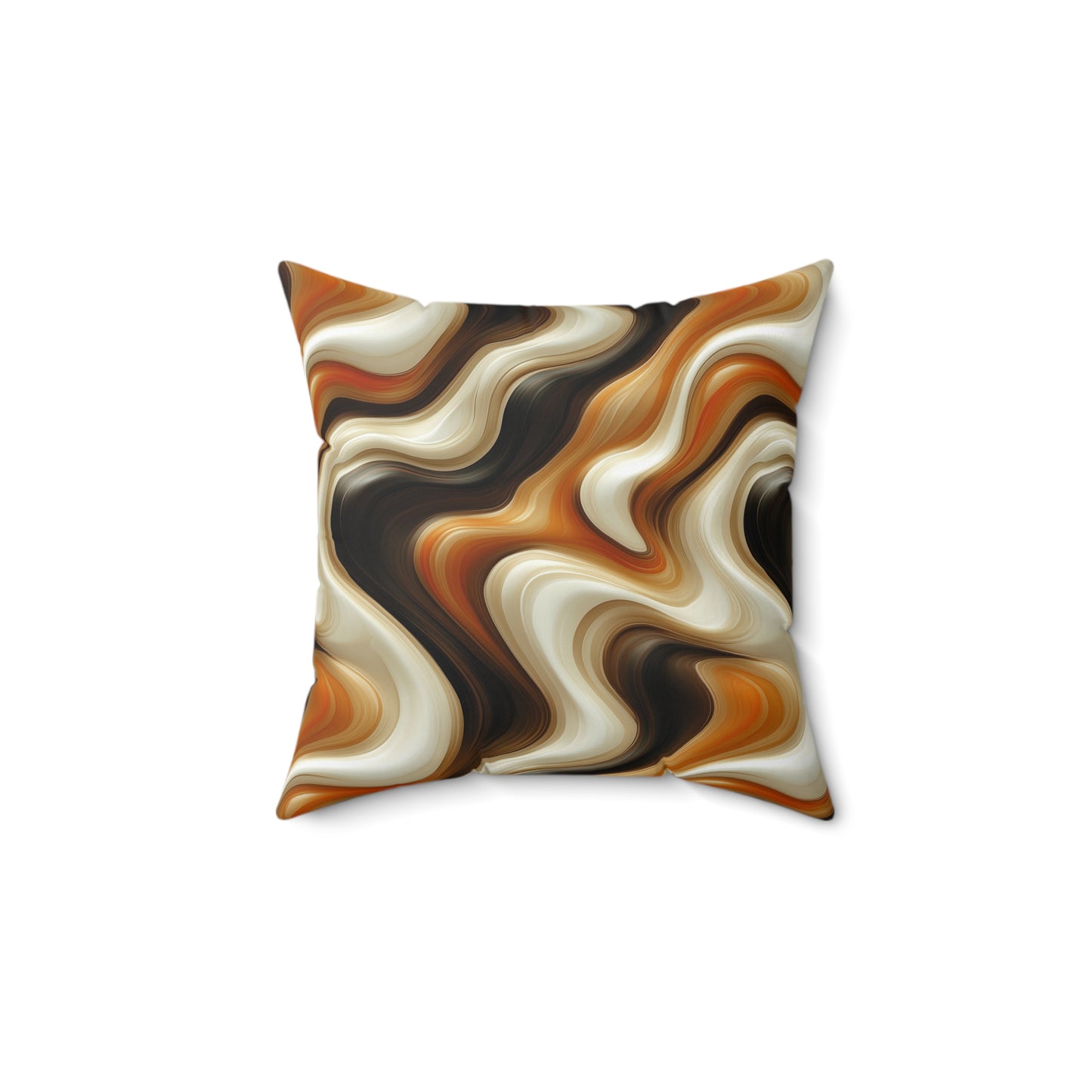 Brown Swirlino Polyester Pillow 5