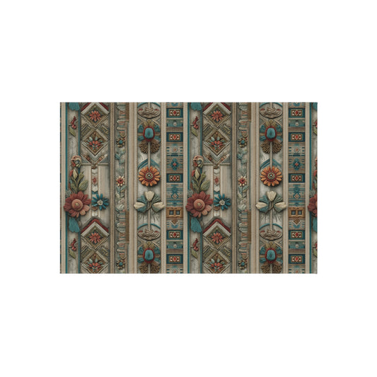 Vintage Floral Stripe Outdoor Rug