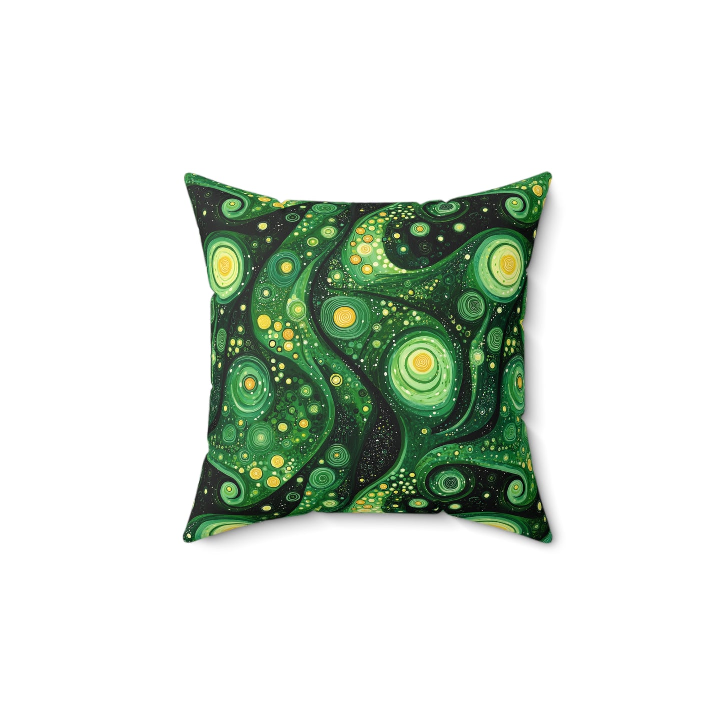 Green Swirlino Polyester Pillow  4