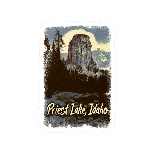 Chimney Rock Priest Lake, Idaho Kiss-Cut Vinyl Decals