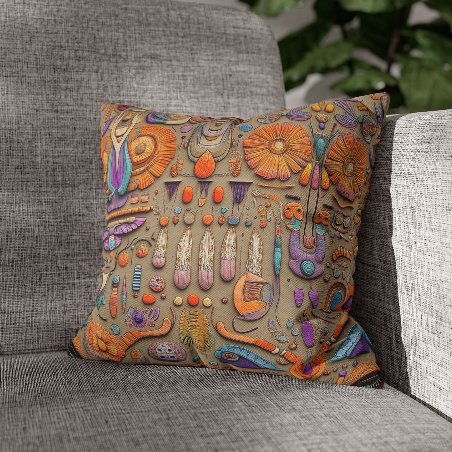 Kaleidoscopic Reverie- Square Polyester Pillowcase