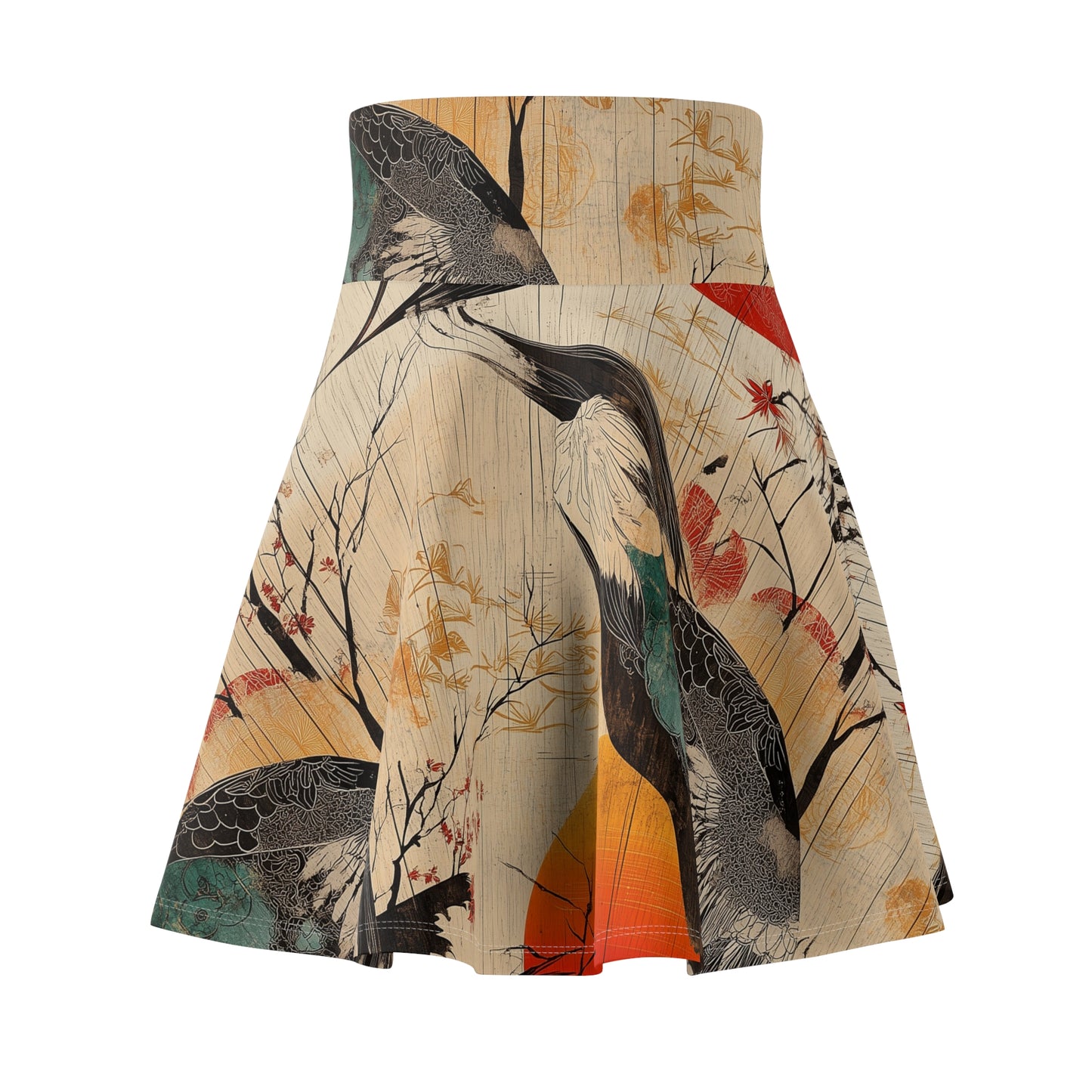 Crane Elegance - Skater Skirt