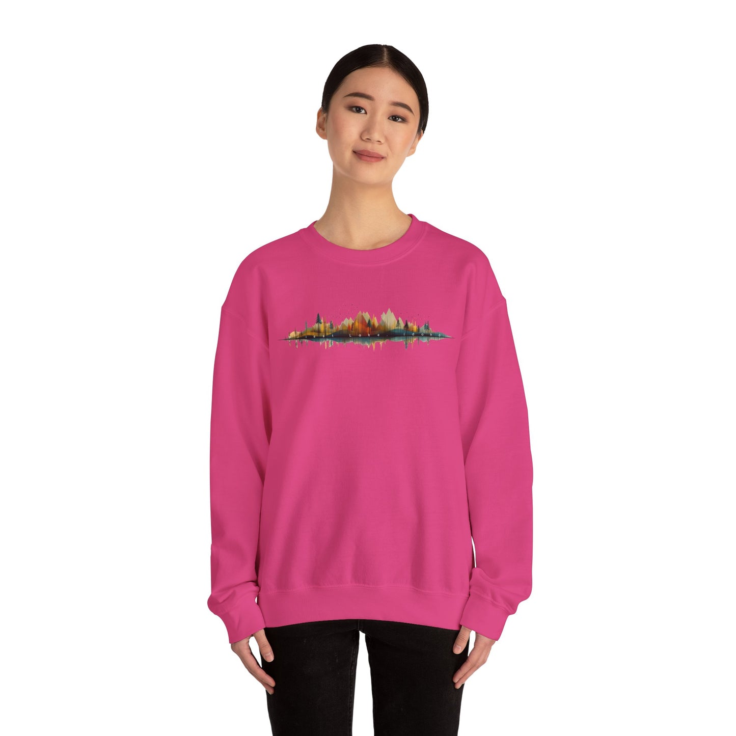 Priest Lake Geometry 3 Heavy Blend™ Crewneck Sweatshirt