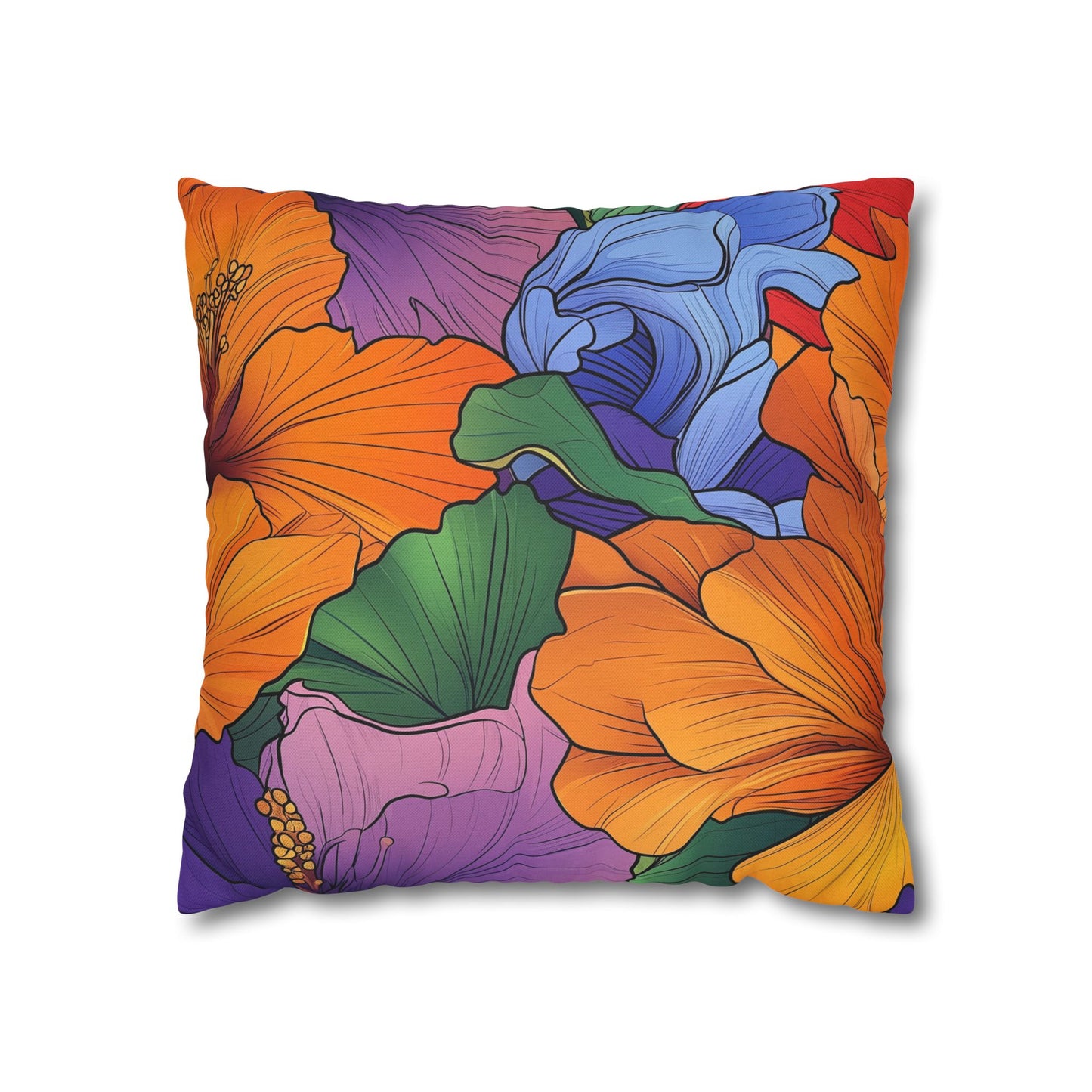 Tropical Kaleidoscope- Square Polyester Pillowcase