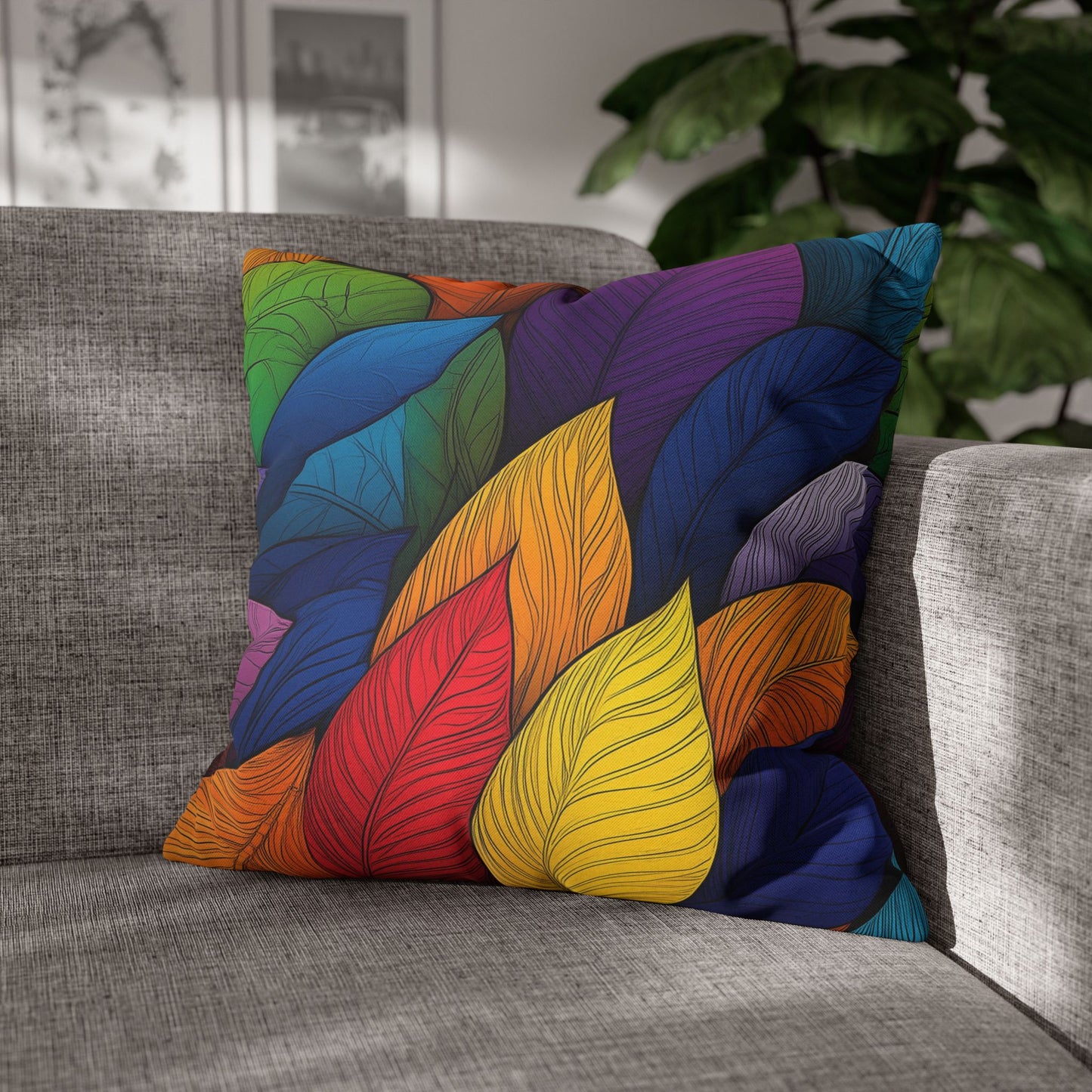 Vibrant Foliage- Square Polyester Pillowcase