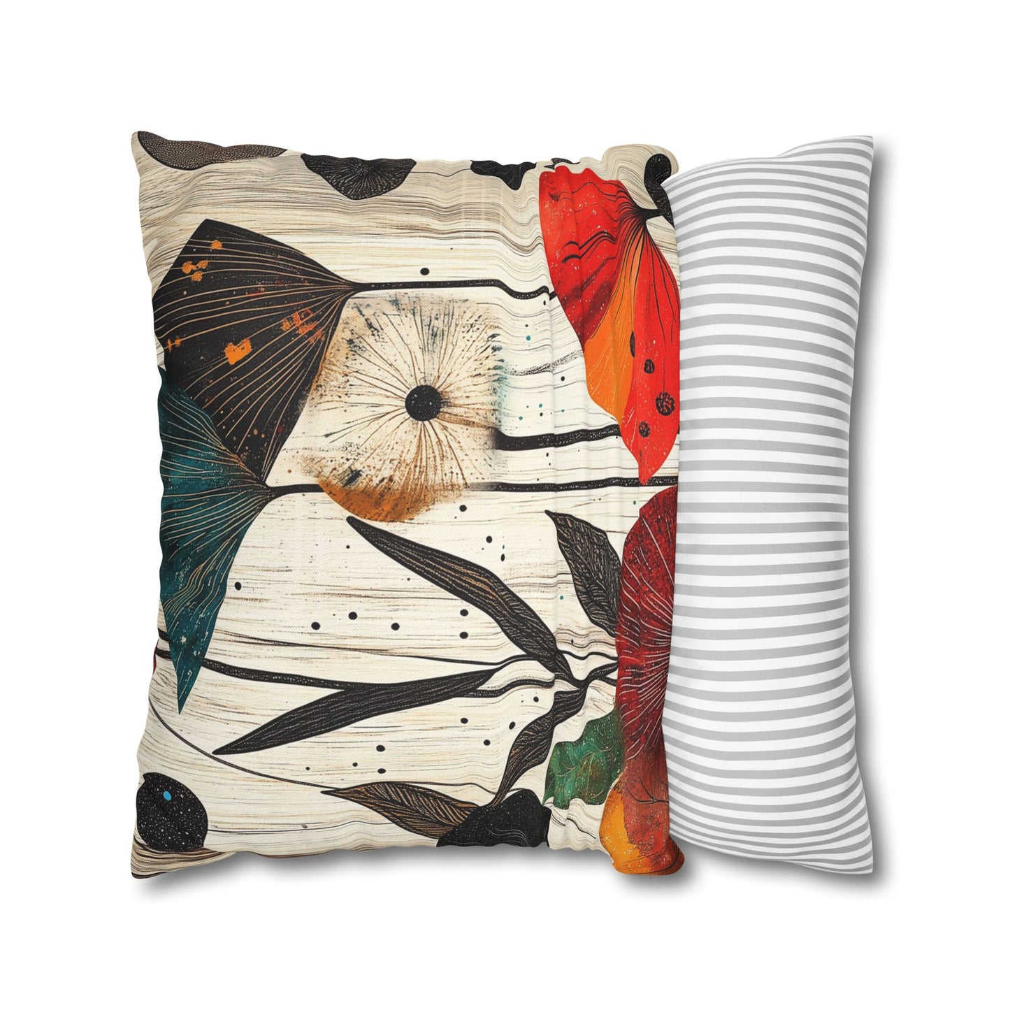 Vibrant Botanicals - Square Polyester Pillowcase