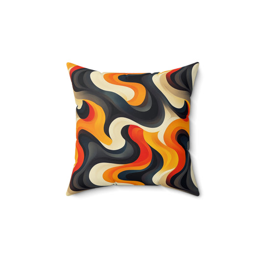 Brown Swirlino Polyester Pillow 7