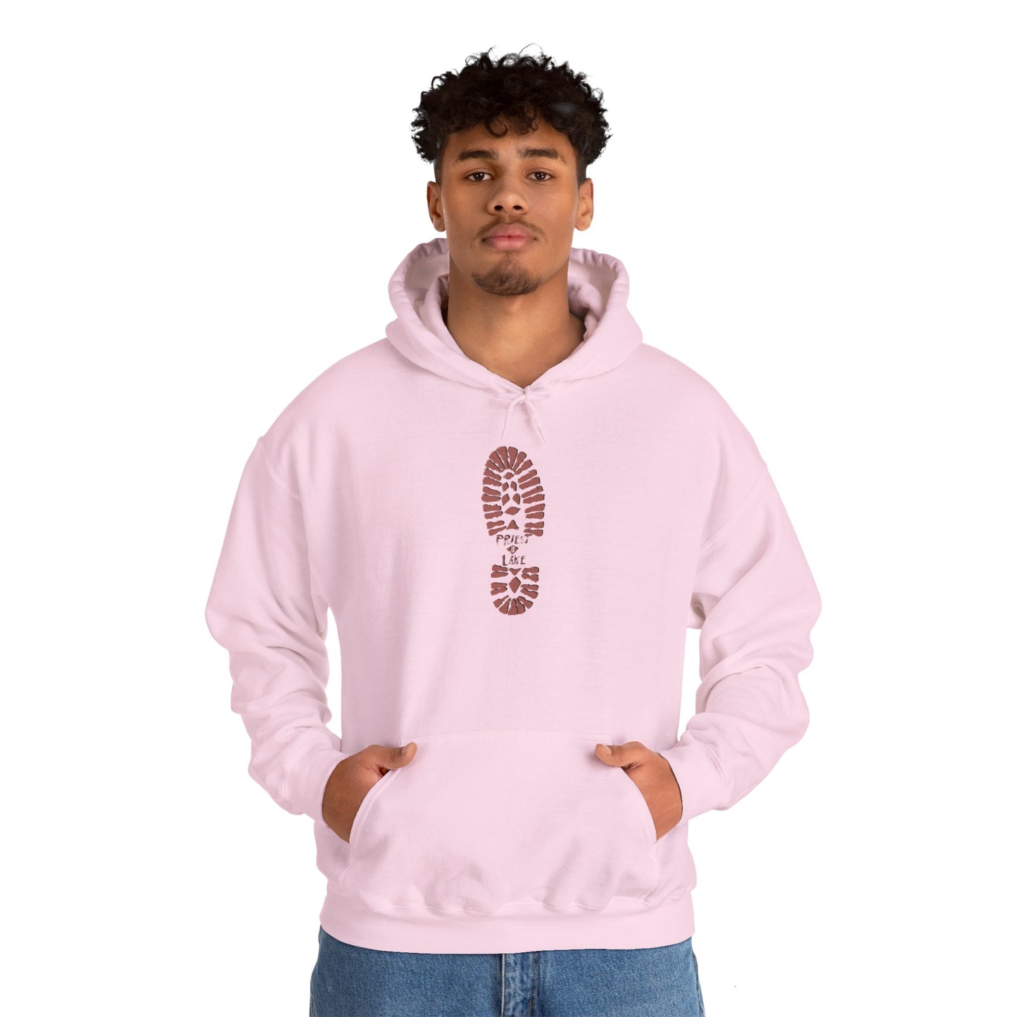 Priest Lake Classic Boot Print from the 1990’s - Heavy Blend Hooded Sweatshirt