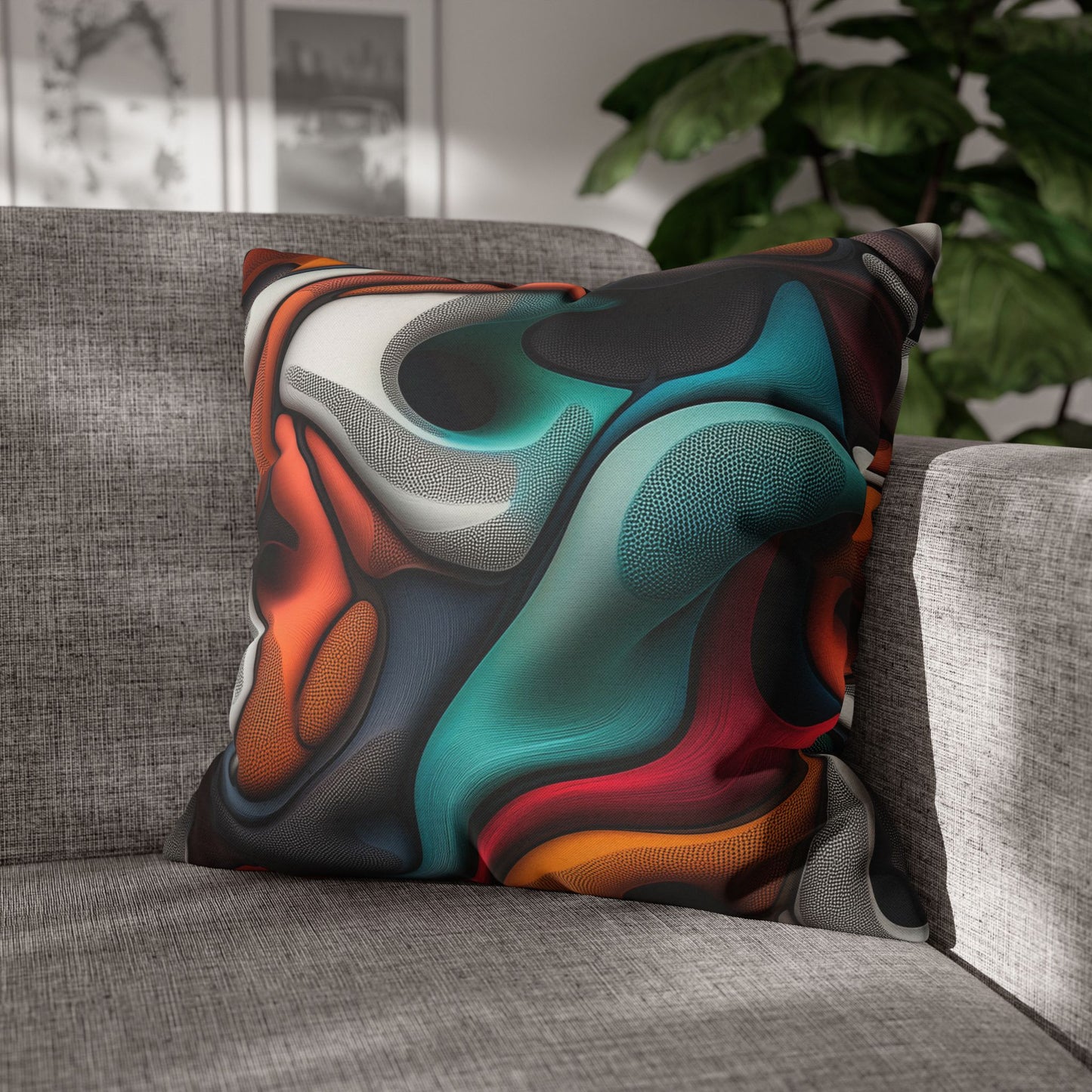 Textured Harmony - Square Polyester Pillowcase