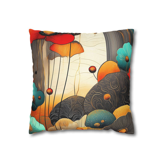 Whimsical Garden - Square Polyester Pillowcase
