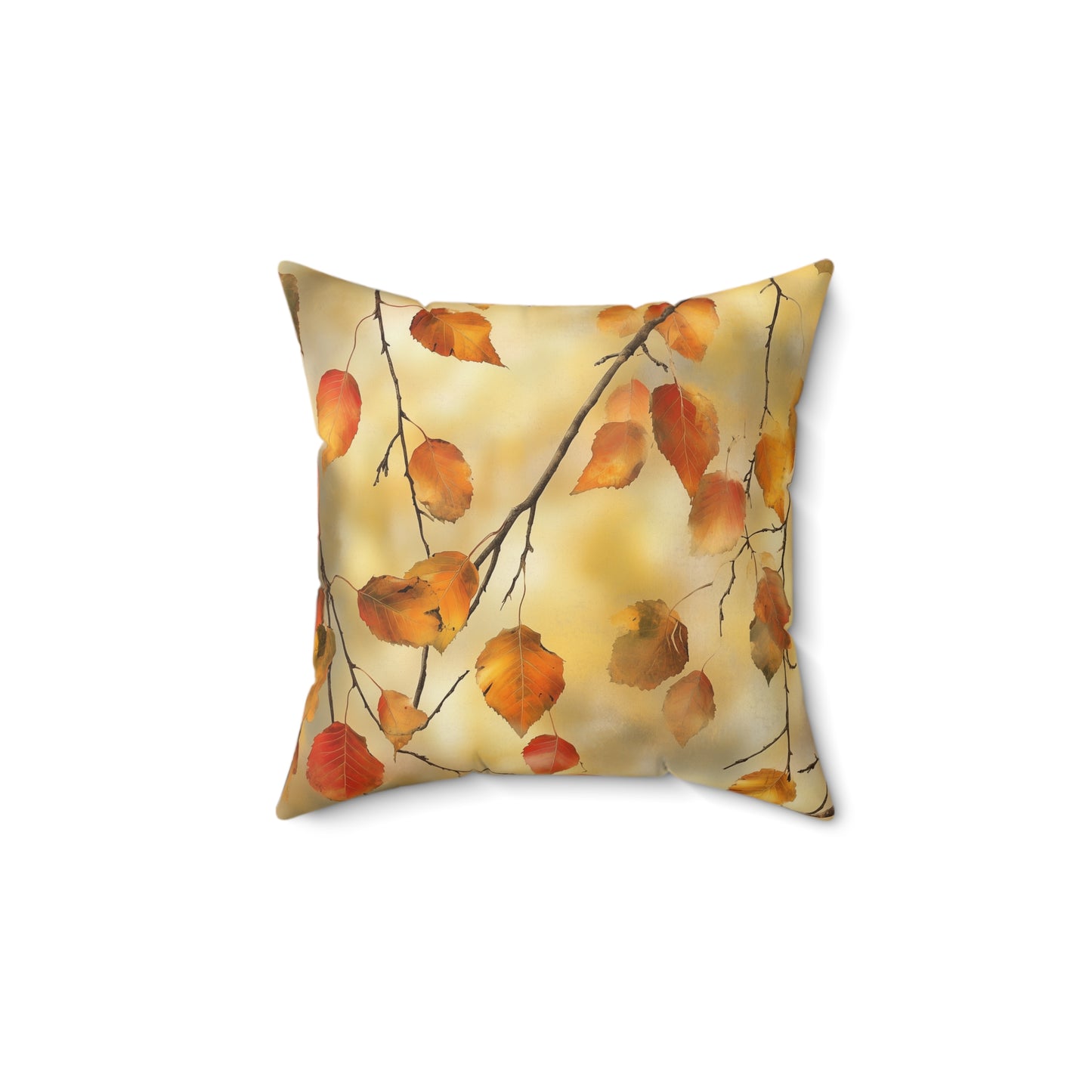 Priest Lake Birch Leaves Polyester Pillow