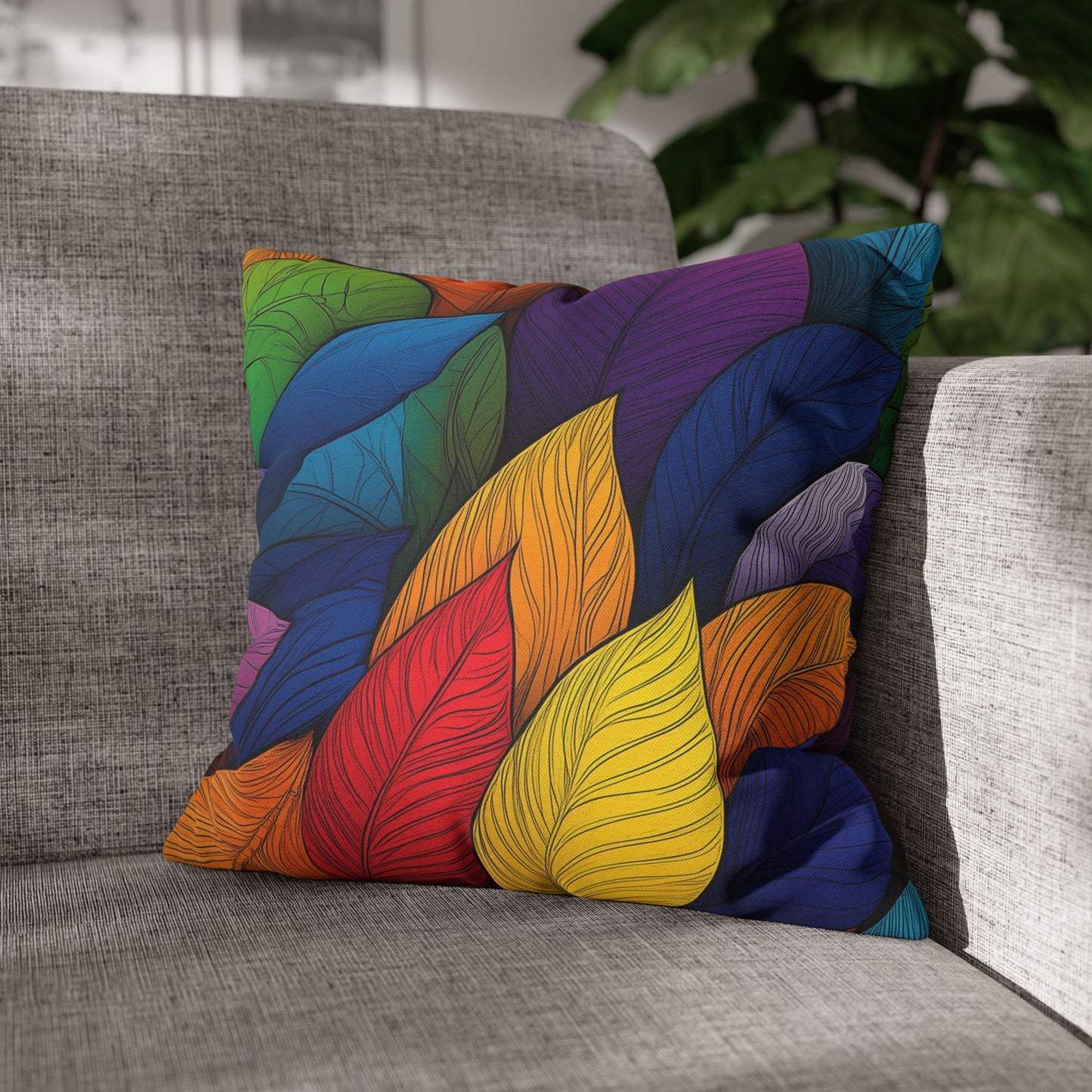 Vibrant Foliage- Square Polyester Pillowcase