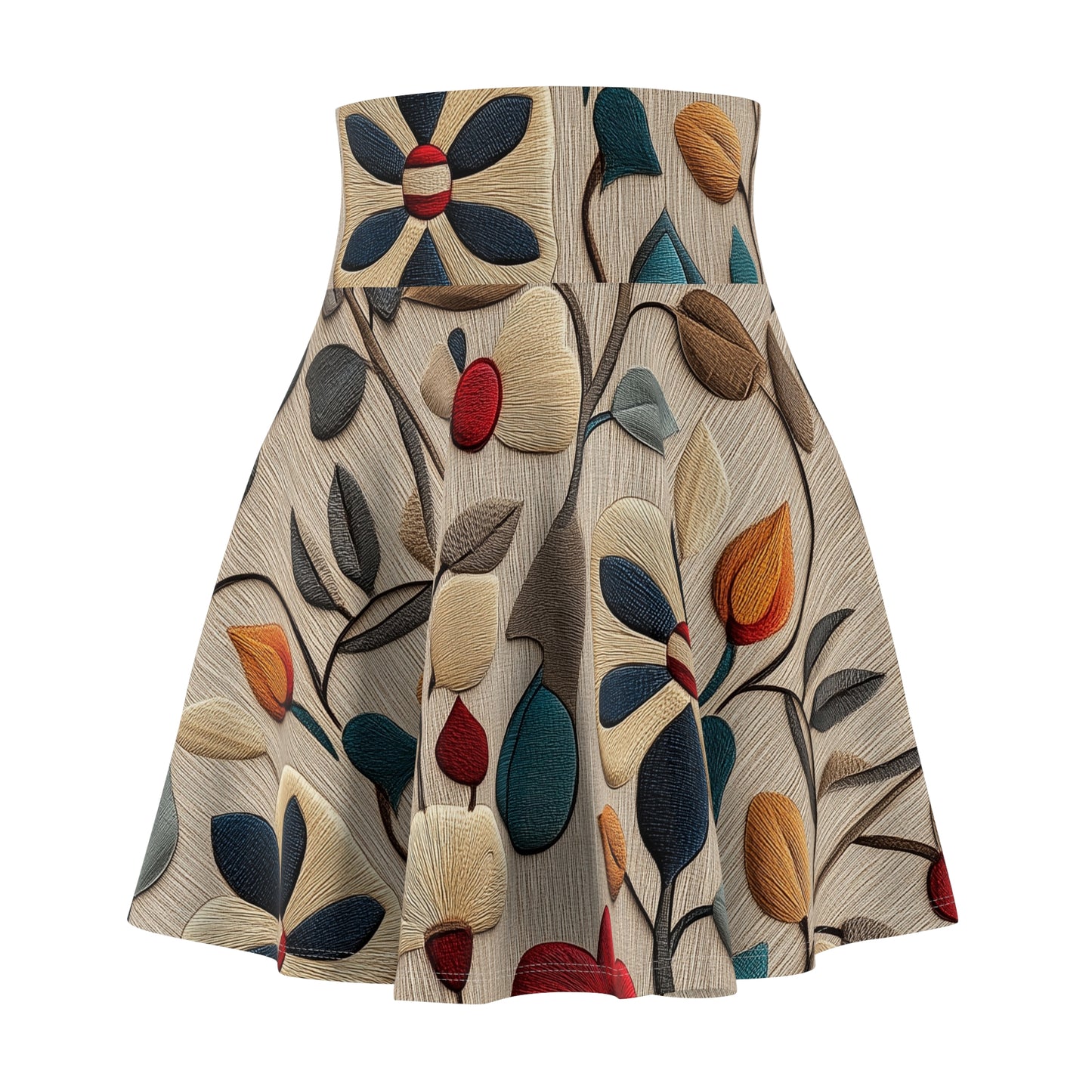 Embroidered Garden Delight - Skater Skirt