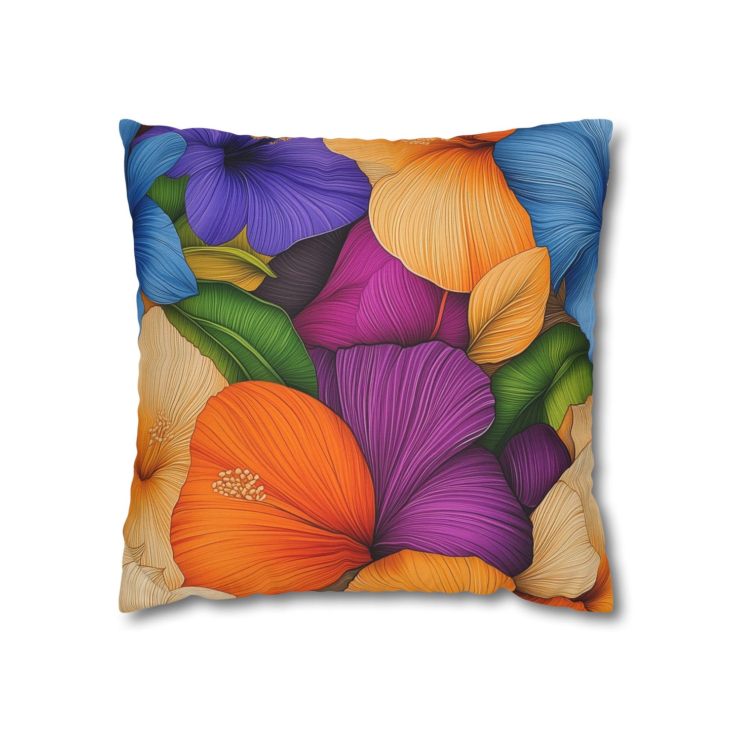 Petal Paradise- Square Polyester Pillowcase