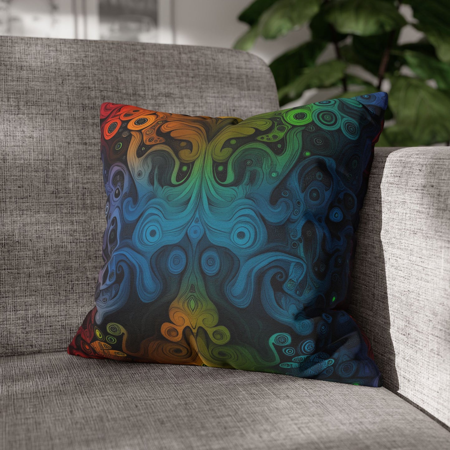 Psychedelic Symphony- Square Polyester Pillowcase