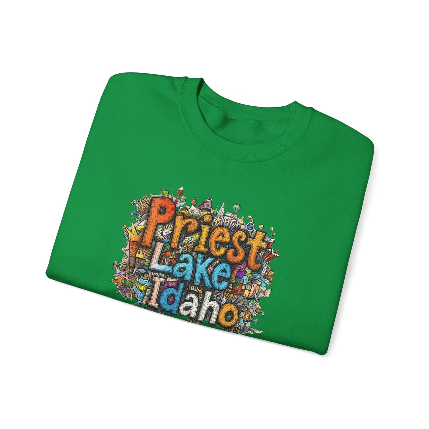 Priest Lake Idaho Fun Heavy Blend™ Crewneck Sweatshirt