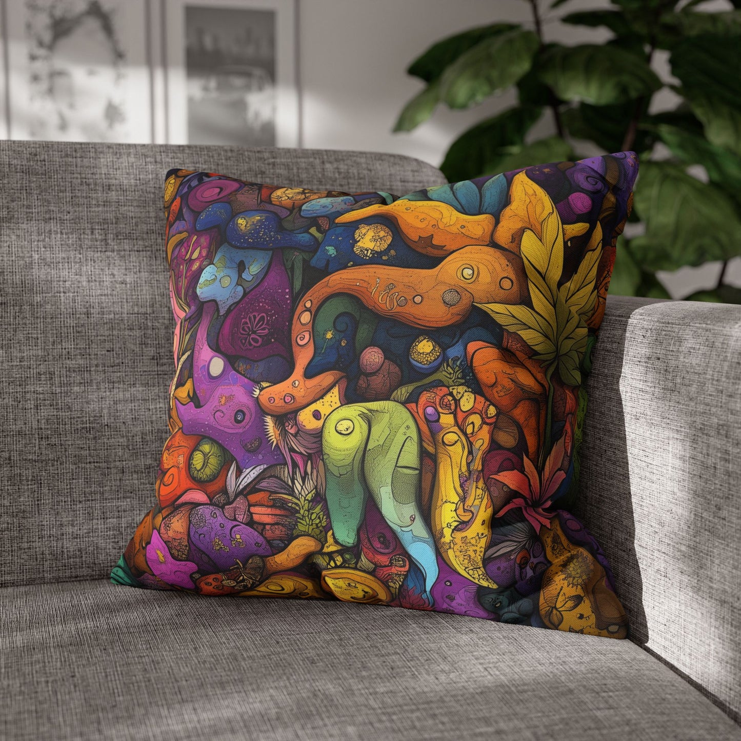 Kaleidoscopic Dream- Square Polyester Pillowcase