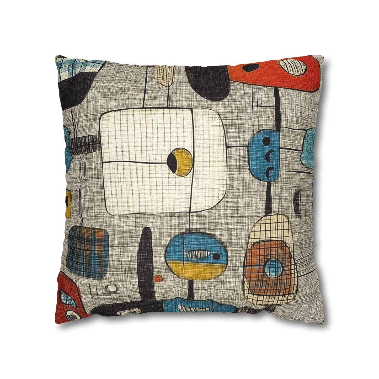 Mid-Century Mosaic - Square Polyester Pillowcase