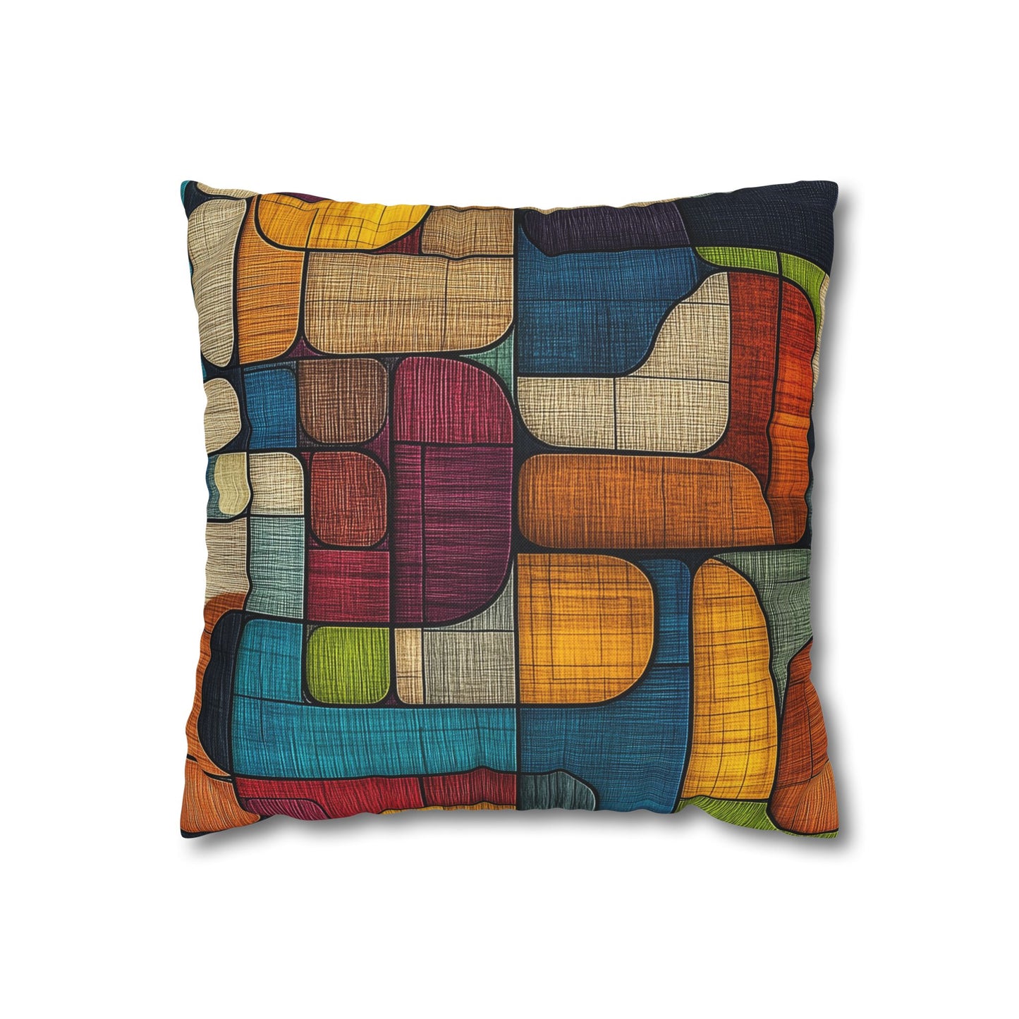 Geometric Mosaic - Square Polyester Pillowcase