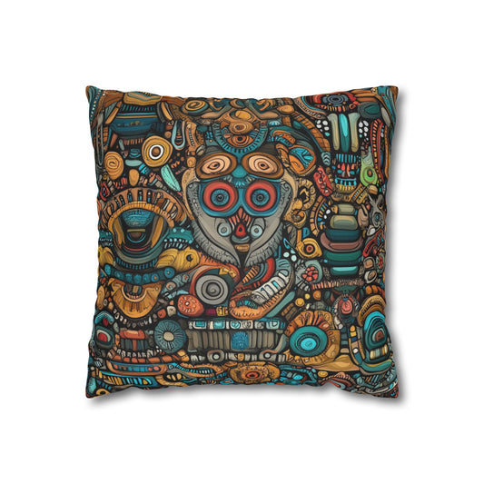 Tribal Kaleidoscope - Square Polyester Pillowcase