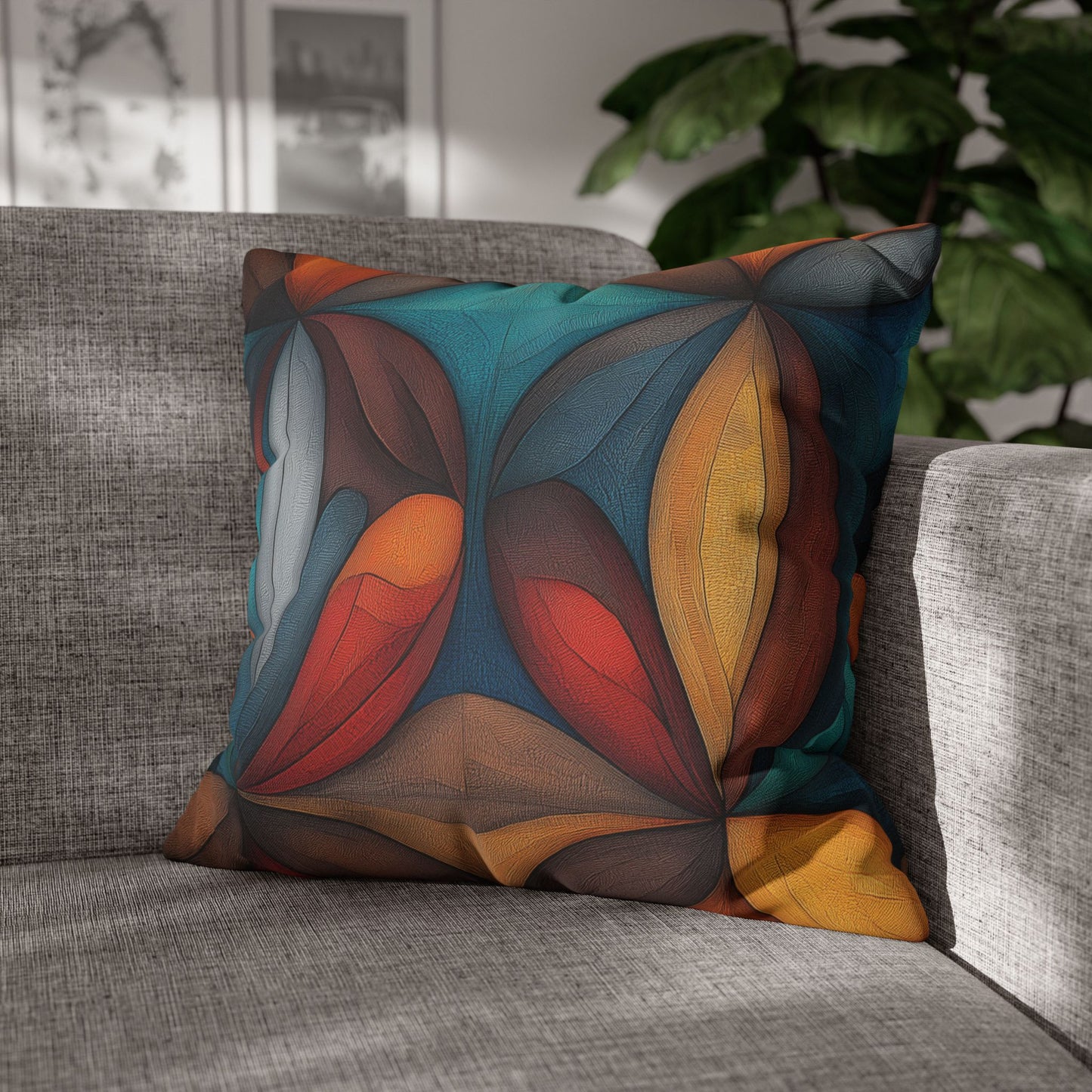 Kaleidoscopic Petals - Square Polyester Pillowcase