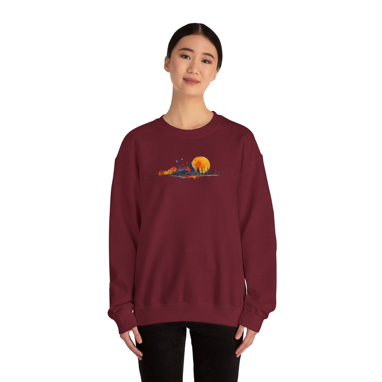 Priest Lake Geometry 4 Heavy Blend™ Crewneck Sweatshirt