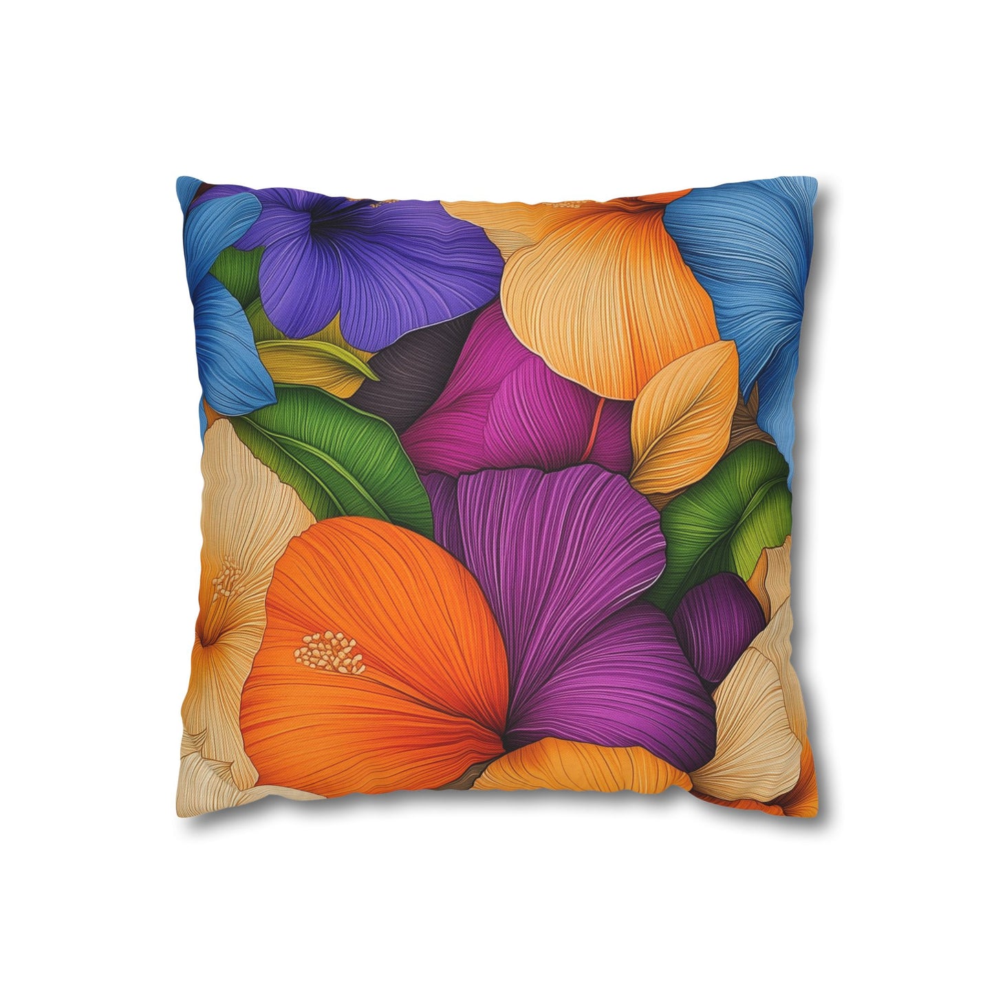 Petal Paradise- Square Polyester Pillowcase