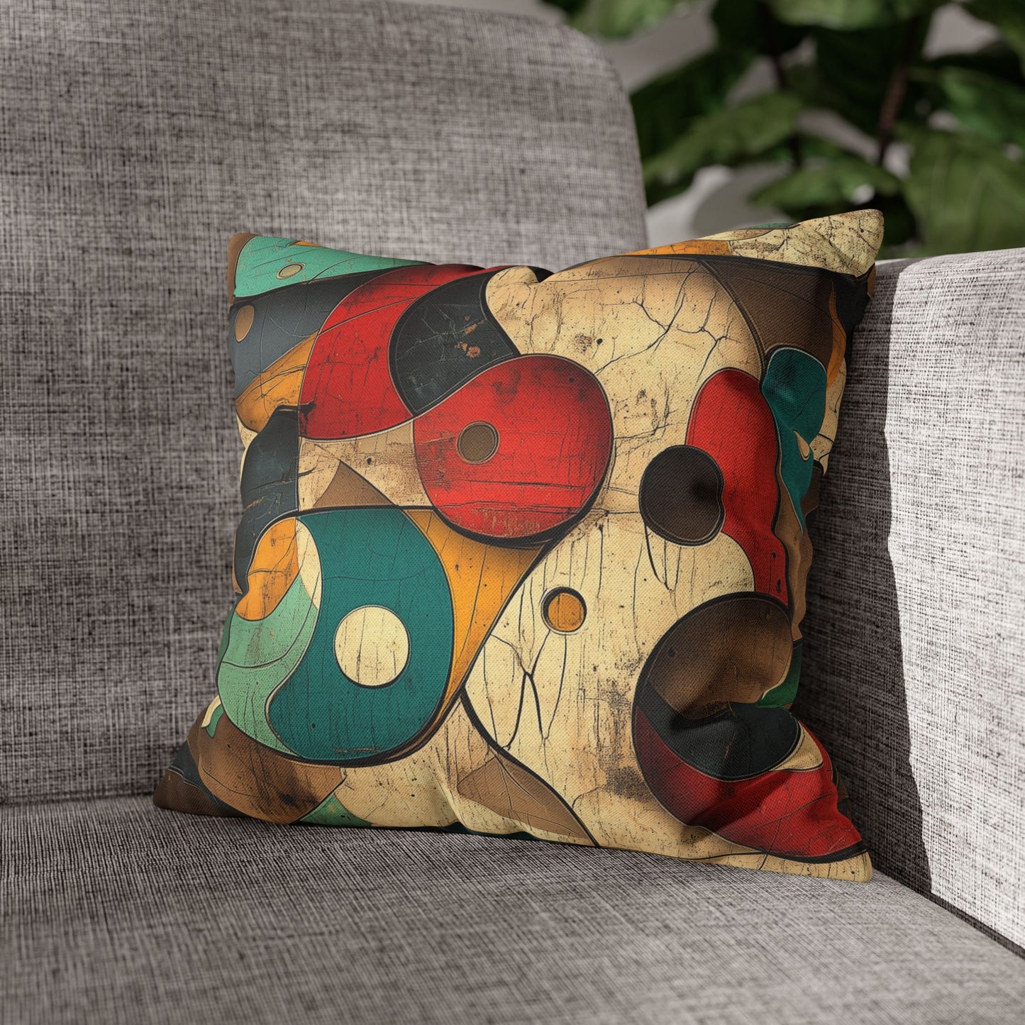 Circular Harmony - Square Polyester Pillowcase