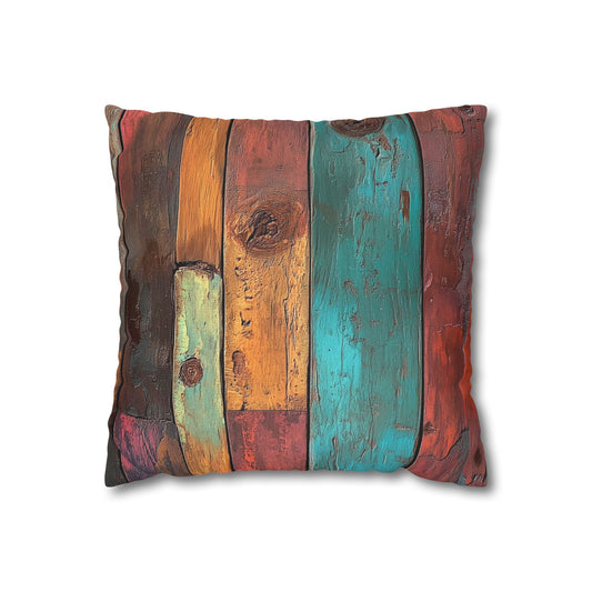 Weathered Rainbow - Square Polyester Pillowcase