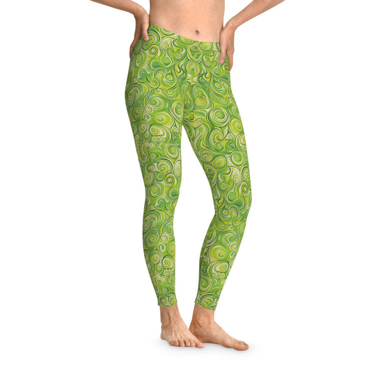 Lake57 Swirloni Green Stretchy Leggings