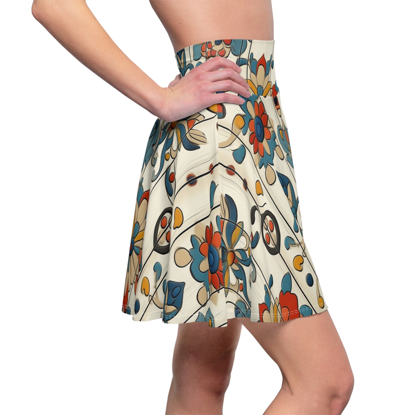 Retro Bloom Revival - Skater Skirt